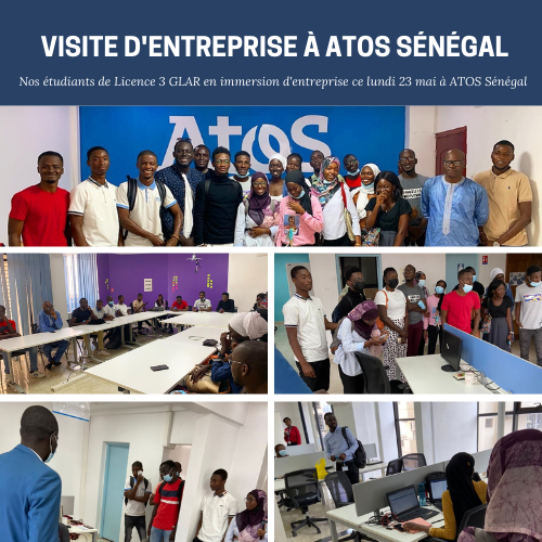 Nos étudiants en licence 3 Génie Logiciel et Administration Réseaux en visite d’entreprise à Atos Sénégal.